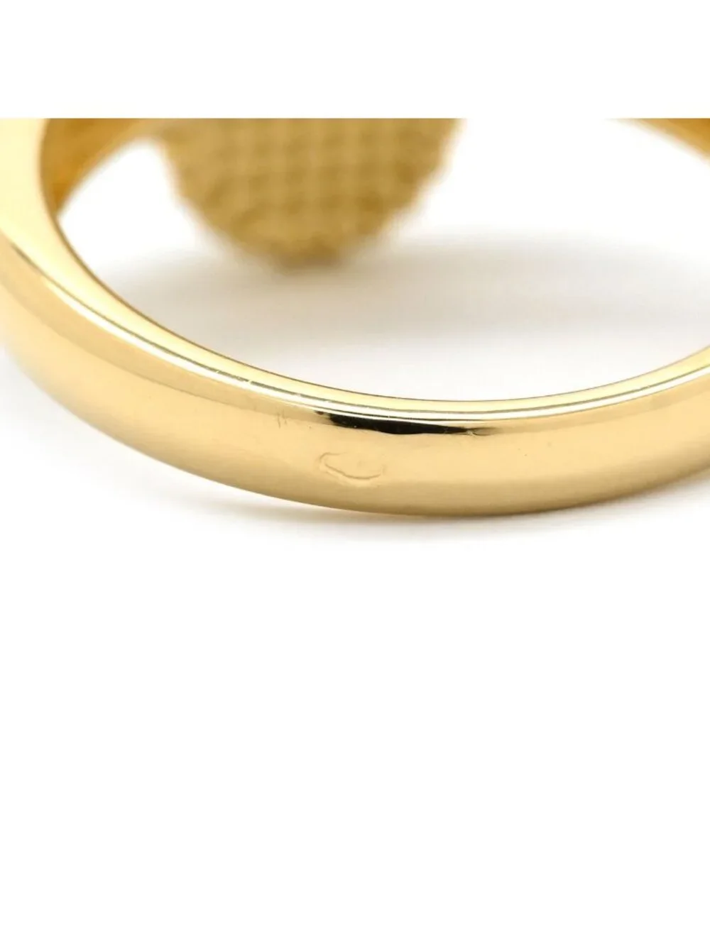 Van Cleef & Arpels Ring Vintage Alhambra Black Yellow Gold 51 Diamond Onyx